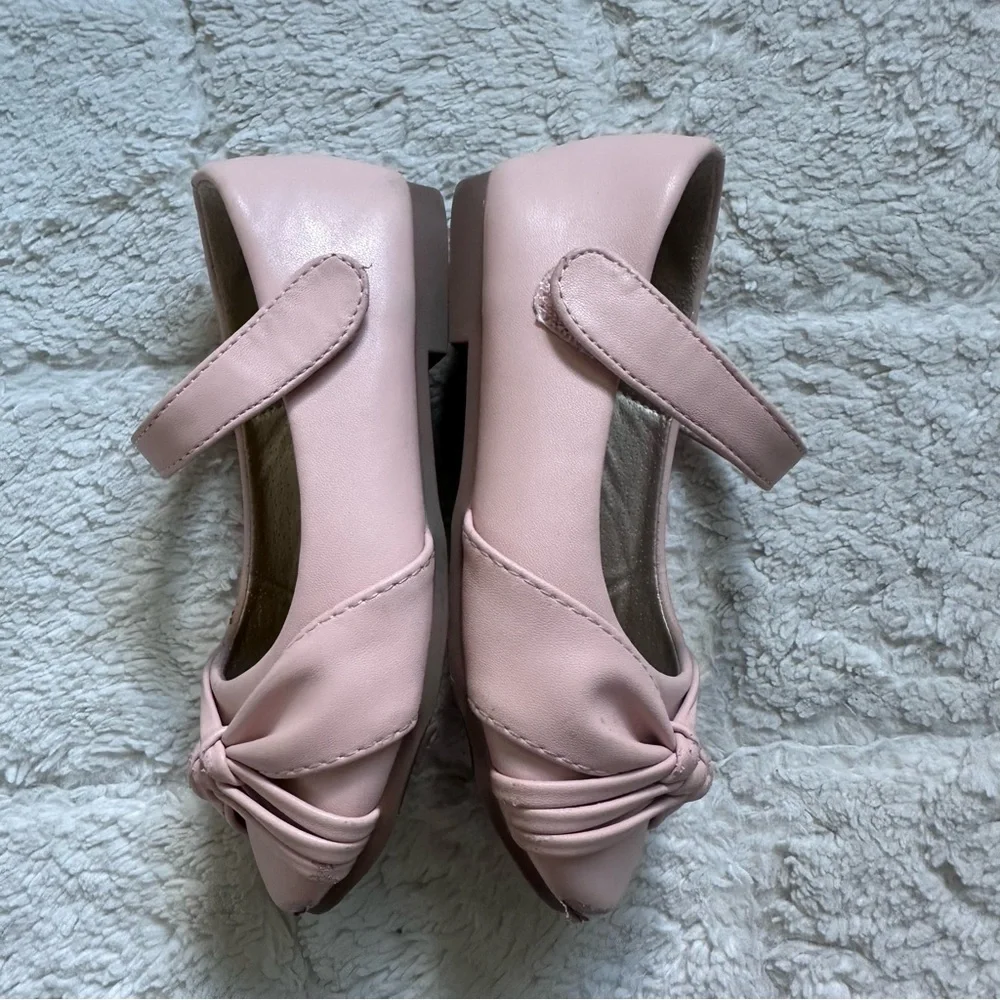 PandaNinjia | Pink Twist Toe Velcro Strap Dress Shoes | Size 8